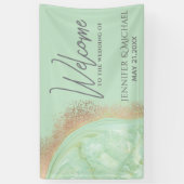 ネオミントバラ金ゴールド大理石瑪瑙の書道 横断幕 (縦)