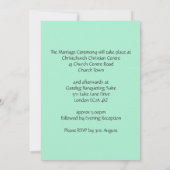 ネオミントパーソナライズされたフローラ結婚ズ 招待状 (裏面)