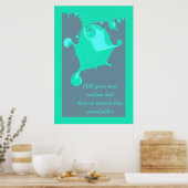 ネオミントフラクタルウェットドリッ絵を描プ(引用文付) ポスター (キッチン)