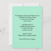 ネオミントブラックパーソナライズされたズ結婚ズ 招待状 (裏面)