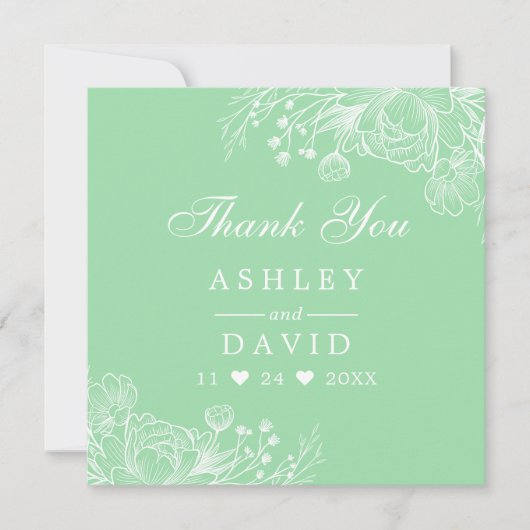 ネオミントホワモダンイトフローラサンキューカード サンキューカード (正面)