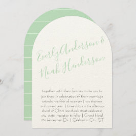 ネオミントミニマルタイポグラフィ結婚ズ 招待状