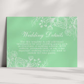 ネオミントモダンホワイトフローラ結婚ズカード エンクロージャーカード