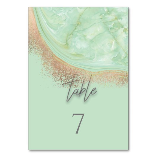 ネオミントロセゴールド大理石瑪瑙の書エレガント跡 テーブルナンバー (正面)