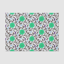 ネオミントヴィンテージスタイル中国ポピーフローラルパターン 薄葉紙