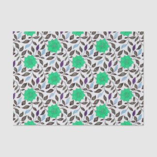 ネオミントヴィンテージスタイル中国ポピーフローラルパターン 薄葉紙