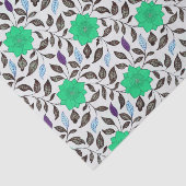 ネオミントヴィンテージスタイル中国ポピーフローラルパターン 薄葉紙 (詳細)