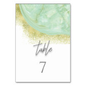 ネオミント金ゴールド大理石瑪瑙の書道エレガント テーブルナンバー (裏面)