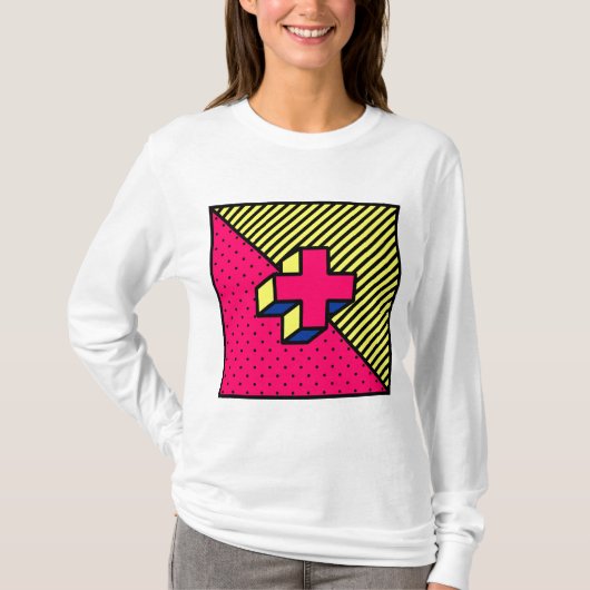 ネオメンフィス十字/プラス記号モチーフ Tシャツ (正面)