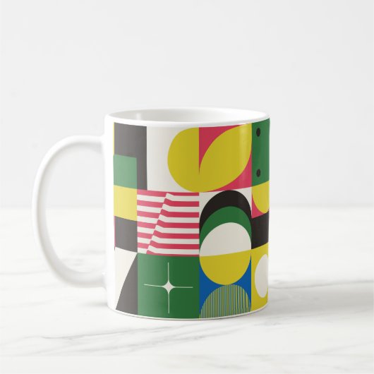 ネオモダニズムの絵柄抽象芸術g コーヒーマグカップ (左)