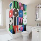 ネオモダニズムの絵柄抽象芸術g シャワーカーテン (インサイチュ)