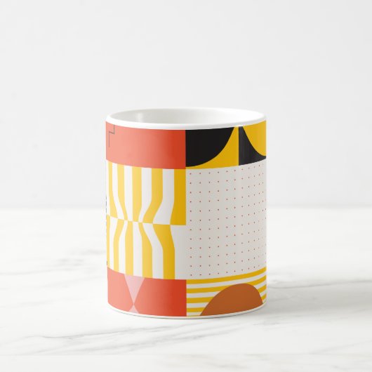 ネオモダニズムの絵柄 – 抽象芸術v コーヒーマグカップ (中央)