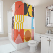 ネオモダニズムの絵柄 – 抽象芸術v シャワーカーテン (インサイチュ)