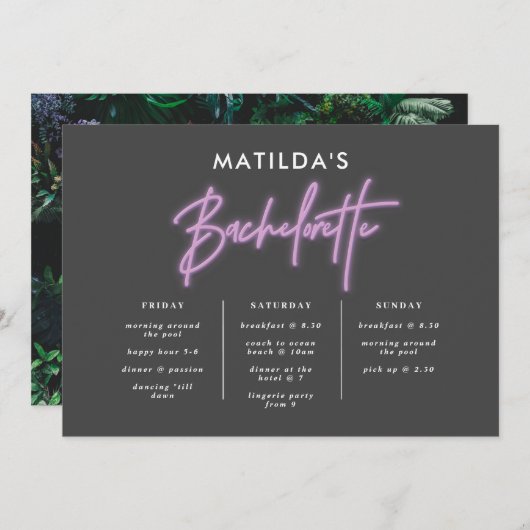 ネオモダンスタイリッシュバチェロレッテの日程 (正面/裏面)