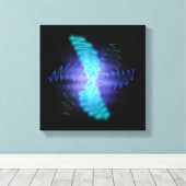 ネオモダンン白熱［赤熱］光を放つ音波 キャンバスプリント (インサイチュ (ウッドフロア))