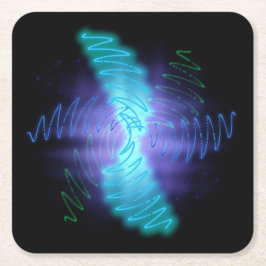 ネオモダンン白熱［赤熱］光を放つ音波 スクエアペーパーコースター