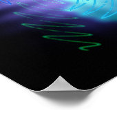 ネオモダンン白熱［赤熱］光を放つ音波 ポスター (角)