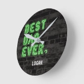 ネオモダン最高のパパエバパーソナライズされたー ラウンド壁時計 (傾斜)