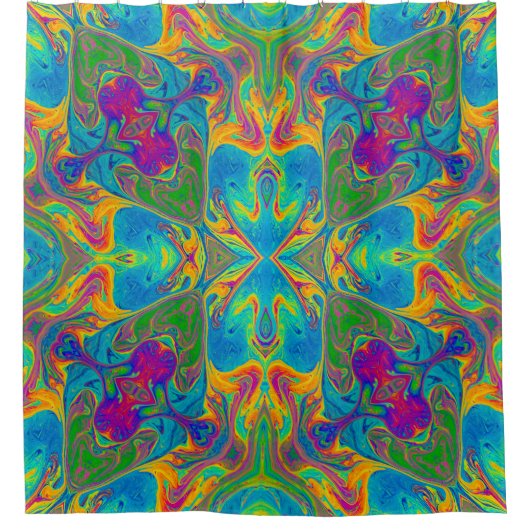 ネオユニークカラフル抽象芸術 シャワーカーテン (正面)