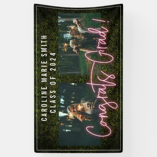 ネオンおめでとうズ大学院2写真卒業パーティー 横断幕 (縦)