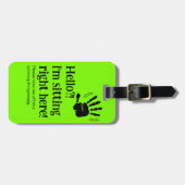 ネオンおもしろいもしもし?私はここにいる ラゲッジタグ (正面横)