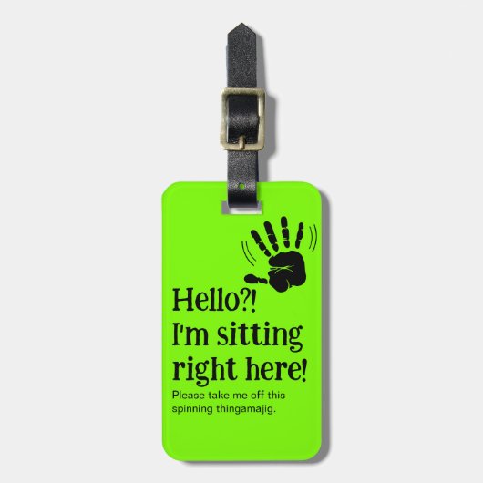 ネオンおもしろいもしもし?私はここにいる ラゲッジタグ (正面縦)