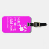 ネオンおもしろいもしもし?私はここにいる ラゲッジタグ (正面横)