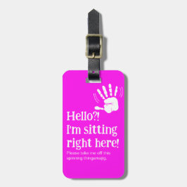 ネオンおもしろいもしもし？私はここにいる ラゲッジタグ