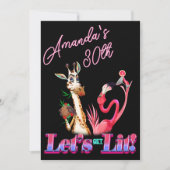 ネオンおもしろいカクテル誕生日 招待状 (正面)