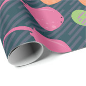 ネオンおもしろいカラフル縞模様 ラッピングペーパー (ロールコーナー)