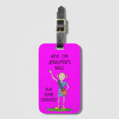 ネオンおもしろいガールスカウトカデット |カスタム ラゲッジタグ (正面縦)