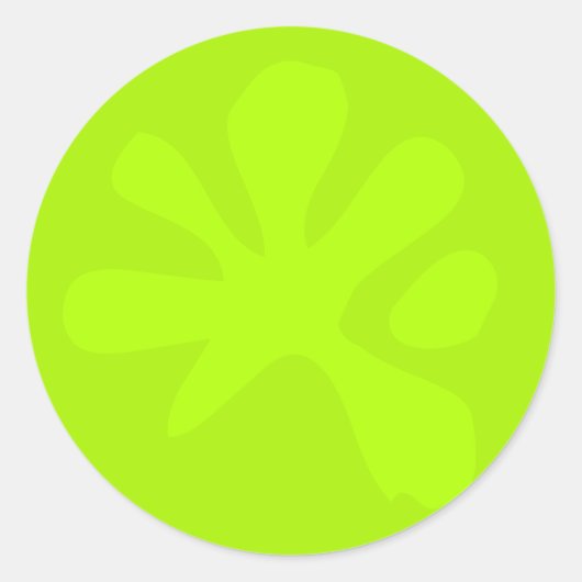 ネオンおもしろいグリーンスライムグラフィックモダンおもしろい子供 ラウンドシール (正面)