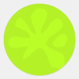 ネオンおもしろいグリーンスライムグラフィックモダンおもしろい子供 ラウンドシール