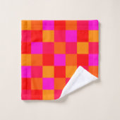 ネオンおもしろいピンクモノグラムファンキーレンガU3y バスタオルセット (ウォッシュタオル)