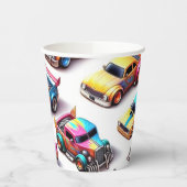 ネオンおもちゃ車の誕生日パーティセット 紙コップ (左)