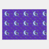 ネオンお洒落幽霊、キャンディーコーン、ウィッチ、ハロウィーン ラッピングペーパーシート (正面3)