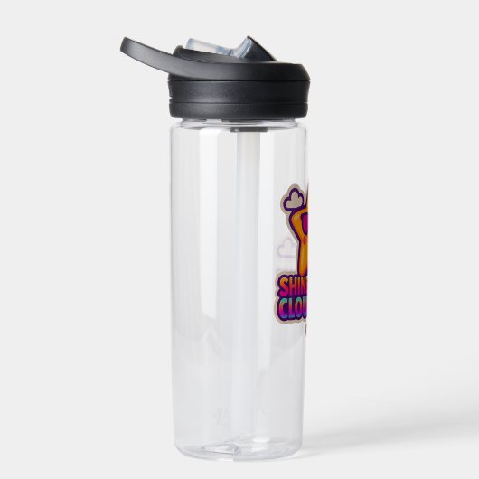 ネオンかわいいスター – 「曇り日でも輝く」 ウォーターボトル (右面)