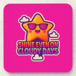 ネオンかわいいスター – 「曇り日でも輝く」 コースター