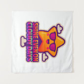 ネオンかわいいスター – 「曇り日でも輝く」 タペストリー (正面(横))