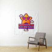 ネオンかわいいスター – 「曇り日でも輝く」 タペストリー (インサイチュ)