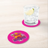 ネオンかわいいスター – 「曇り日でも輝く」 ラウンドペーパーコースター (インサイチュ)