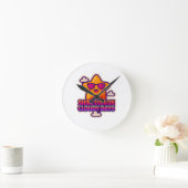 ネオンかわいいスター – 「曇り日でも輝く」 ラウンド壁時計 (ホーム)