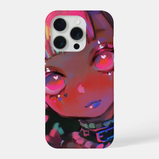 ネオンかわいいデーモンガール パステルゴス iPhoneケース (裏面)