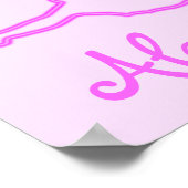 ネオンかわいらしパーソナライズされたピンクバレリーナ ポスター (角)