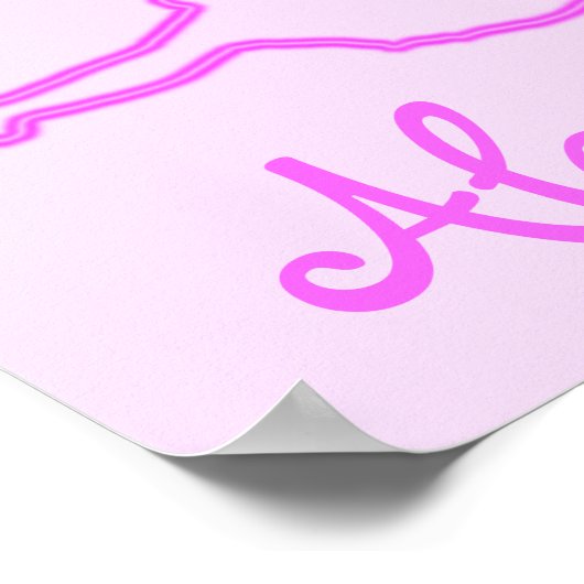 ネオンかわいらしパーソナライズされたピンクバレリーナ ポスター (角)