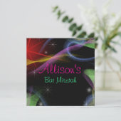 ネオンかわいらしライト、バルミツワー招待状 招待状 (スタンド正面)