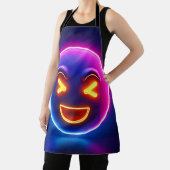 ネオンが笑う絵文字の喜び エプロン (インサイチュ)