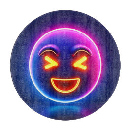 ネオンが笑う絵文字の喜び カッティングボード