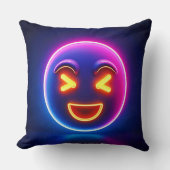 ネオンが笑う絵文字の喜び クッション (正面)