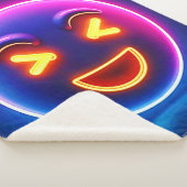 ネオンが笑う絵文字の喜び シェルパブランケット (3/4)